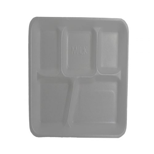 White Foam Lunch Tray 5 Compartment Maskas